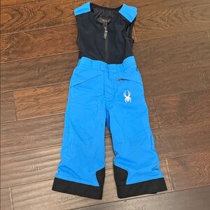 Spyder Kids Black and Blue Bib Overalls